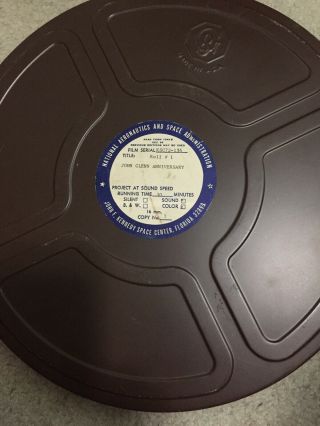 Nasa 16mm 2 Reels Film Aeronautics & Space " John Glenn Anniversary