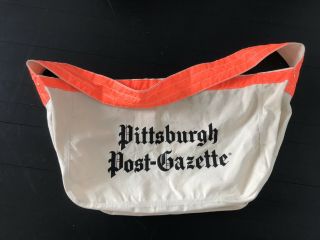 Pittsburgh Post - Gazette Newspaper Paperboy Shoulder Canvas Carrier Delivery Bag