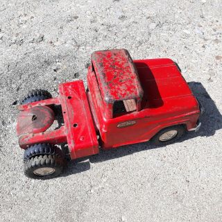 50s Or 60s.  Tonka Toys Pressed Steel Red Semi Truck.