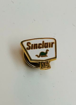Vintage Sinclair Oil Employee 15yr Service Award Pin Enamel Emblem 14k Yellow G