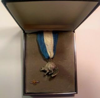 Vintage Bsa Silver Beaver Award,  Lapel Pin Sterling 2