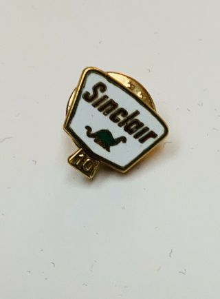 Vintage Sinclair Oil Employee 10yr Service Award Pin Enamel Emblem 14k Gold
