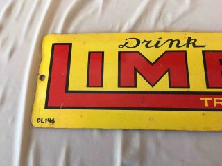 Old Drink Lime Cola In Bottles Painted Tin Advertising Grocery Store Soda Sign 2