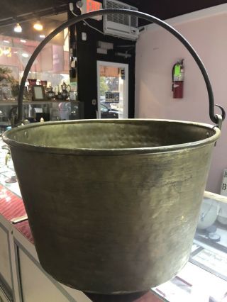 Antique Copper Or Brass Apple Butter Kettle - Cauldron Very Early Extra Large