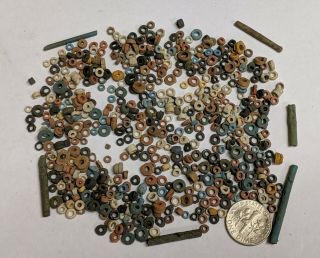 More Than Five Hundred 2500 Year Old Ancient Egyptian Faience Mummy Beads (k7871