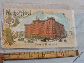 Rare 1890 Windsor Hotel York City 2 - Sided Litho Trade Card 5th Avenue Nyc