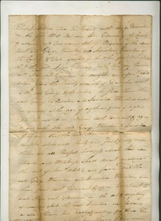 1805 Legal Document Re John Gilman & George Thornton Mason County Virginia