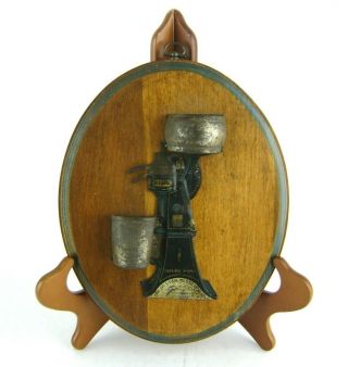 Antique De Laval Cream Separator Tin Match Safe Holder Mounted Wood Advertising