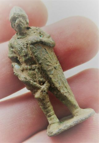 Circa 200 - 300ad Ancient Roman Bronze Votive Gladiator Figurine European Finds