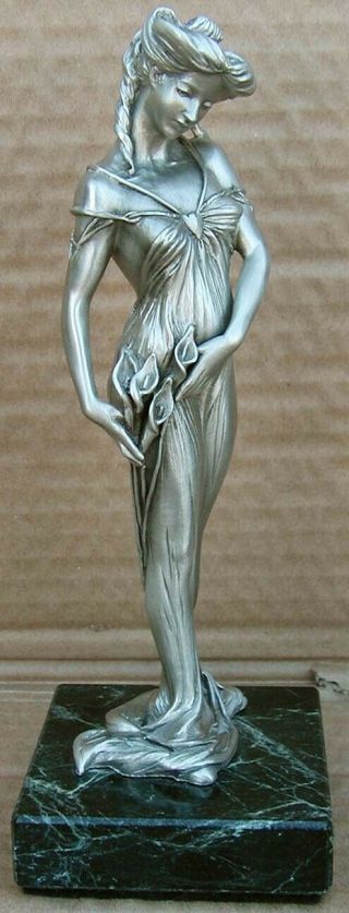 1984 Chilmark Studio Fine Pewter " Sibyl " Art Nouveau Lady Statue Figure Lmtd Ed.