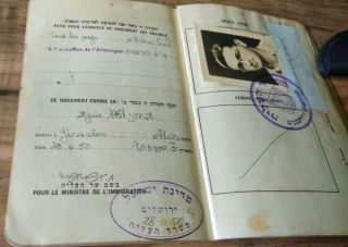Israel Laissez Passer Travel Document 1950 With Visas