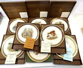 Vintage Set Of 8 Lenox Boehm Woodland Wildlife Plates W/coa’s & Boxes