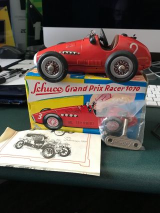 Vintage Schuco Wind - Up Grand Prix Racer No.  1020 And Box All And Beauty