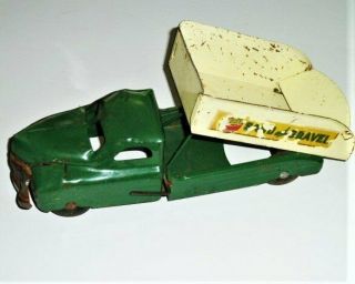 Buddy L Vintage Pressed Steel Sand And Gravel Dump Truck Green/yellow 1940 