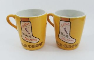 Old Crow Kentucky Whiskey Coffee Cups Mugs Set of 2 with Signed Cast Design 2