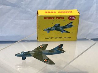Vintage Dinky Toys 736 R.  A.  F Hawker Hunter Fighter With Box