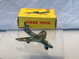 VINTAGE DINKY TOYS 736 R.  A.  F HAWKER HUNTER FIGHTER WITH BOX 2