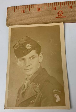 Wwii Photo Portrait 101st Airborne Glider Pilot Engineer Wings 3