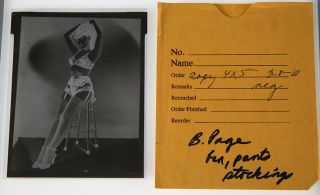 Bunny Yeager Vintage Bettie Page Camera Negative Pin - up Burlesque Garters Pose 2