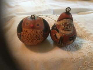 Ten Thousand Villages Handcrafted Gourd Ornaments Made In Peru Set Of 2