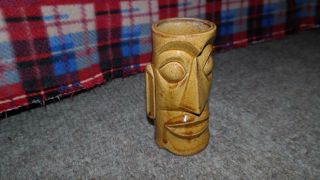 Vintage Omc Otagiri Moai Brown Tiki Mug Easter Island Speckled