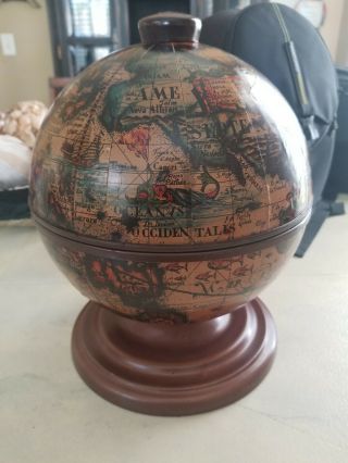 Vintage Olde World Globe Ice Bucket (made In Italy)