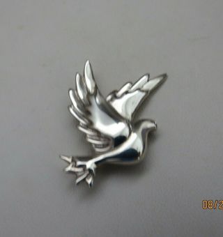 Vintage Tiffany & Co Sterling Silver Paloma Picasso Dove Pin Bird Brooch