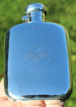 Antique Solid Silver Hip Flask c.  1914 (R3063XZ) 2