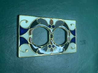 Virginia Metalcrafters Solid Brass Plug Plate Cover.  Hand - Painted/ Resin Coated
