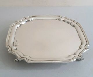 Quality,  Vintage Solid Silver Drinks Tray/ Salver.  487gms.  23cms Sq.  Sheff.  1958