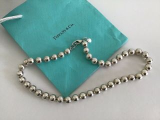 Vintage Tiffany Co.  Sterling Silver Necklace Beads Ball 925 Silver