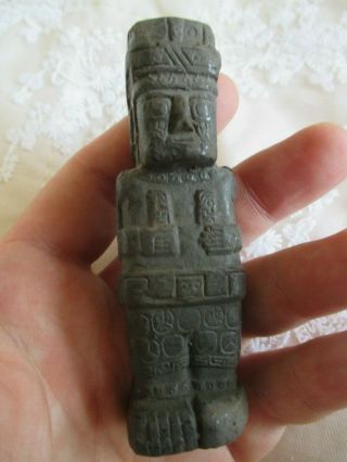 Ancient ? Peruvian Mayan Aztec Pre - Columbian ? Volcanic Stone Amulet Figure
