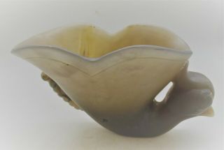 Antique Chinese Jade Stone Carved Vessel In The Form Of A Bird