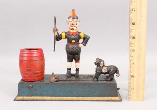 Authentic Antique 1920s Cast Iron Hubley,  Trick Dog,  Mechanical Bank