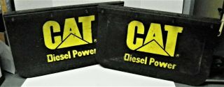 Cat Diesel Mud Flaps Vintage 14x24,  7x2982 With Metal Tops.  Hang Or Use.