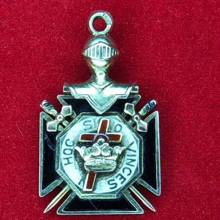 Antique Masonic Knights Templar In Hoc Signo Vinces 10k Gold Watch Fob