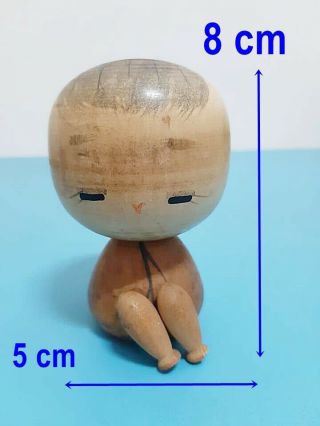 8x5 Cm Japanese Old Sosaku Kokeshi Doll Rare