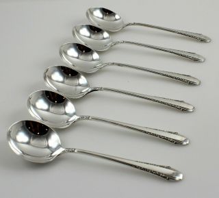 International Enchantress Sterling Silver Bouillon Spoons - Set Of 6 - 5 5/8 "
