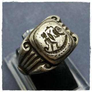 Eagle Attack Soldiers On Board Ancient Military Legionary Silver Roman Ring