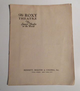 The Roxy Theatre York City 1920 