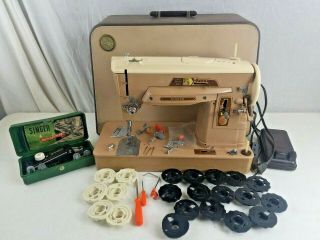 Vintage Singer Sewing Machine 403a & Accessories