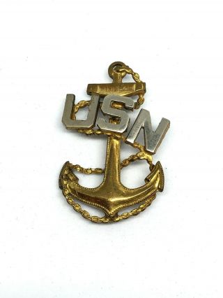 Wwii Ww2 Usn,  Us U.  S. ,  Navy,  Naval,  Uniform,  Hat,  Cap,  Visor,  Badge,  Pin,  Clasp