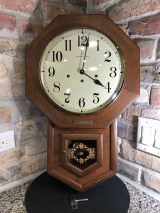 Vintage Hamilton Head Master 8 - Day Westminster Chime Wall Clock Gm Service Award