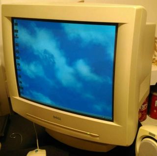 Vintage Dell Ultrascan 1200hs D1226h 19 " Crt Monitor 1600x1200 75hz Cond.