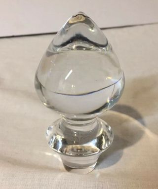 Large Vintage Solid Crystal Glass Pointy Bottle Decanter Stopper