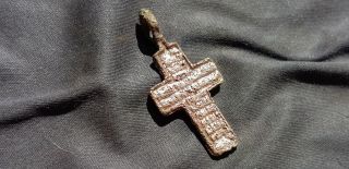 Lovely Post Medieval Copper Alloy Crucifix.  L10i