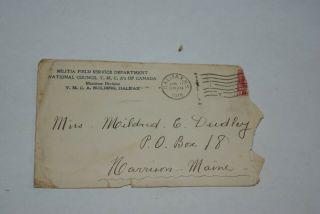 1915 Ymca Of Canada Militia Field Service Letterhead Correspondence Halifax