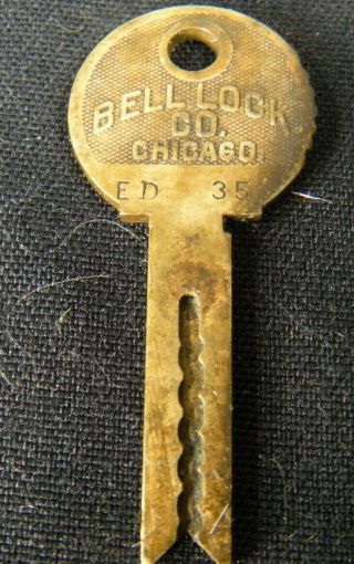 Vintage Mills Novelty Co Bell Lock Key Chicago,  Brass,  Vending,  Unique