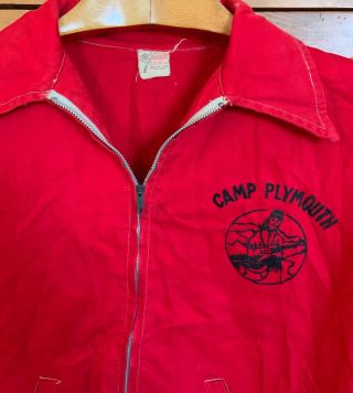 Vintage 1950s - 60s Camp Plymouth Boy Scout Red Jacket Calvin Coolidge Council Vt