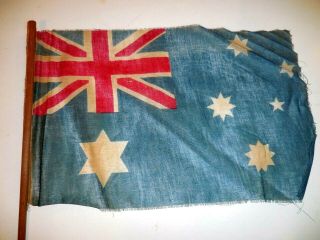 Vintage Early Australia Gauze Parade Flag 11.  5 " X16.  5 "